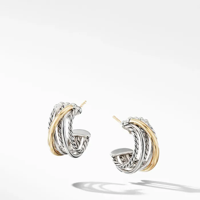 Earrings David Yurman David Yurman Crossover Huggie Hoop Earrings