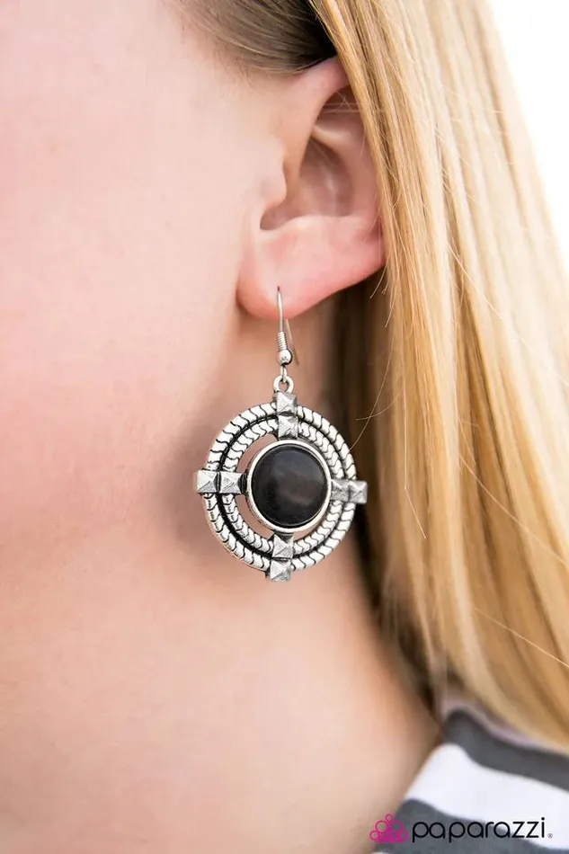 Earrings Paparazzi Earring Command Center Black Paparazzi Jewelry