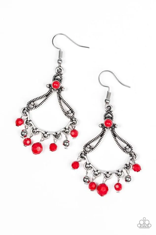 Earrings Paparazzi Earring Dazzling Date Night Red Paparazzi Jewelry