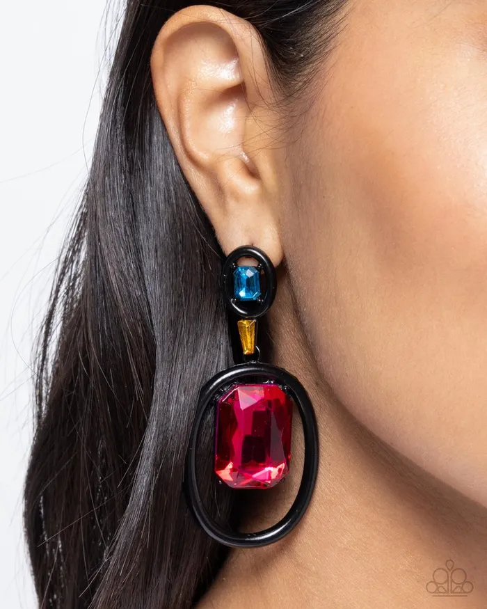 Earrings Paparazzi Earring Dipped in Dazzle Black Paparazzi Jewelry