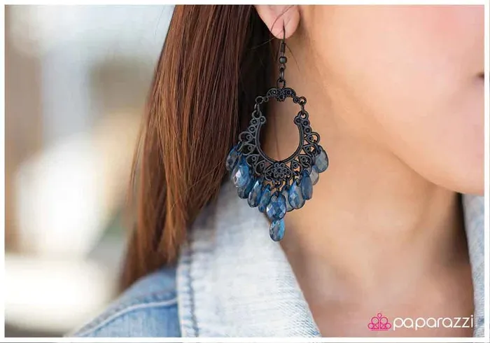 Earrings Paparazzi Earring Drop It Blue Paparazzi Jewelry