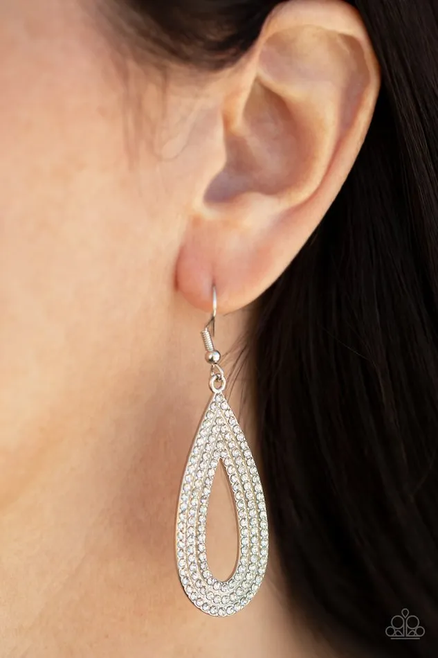 Earrings Paparazzi Earring Exquisite Exaggeration White Paparazzi Jewelry