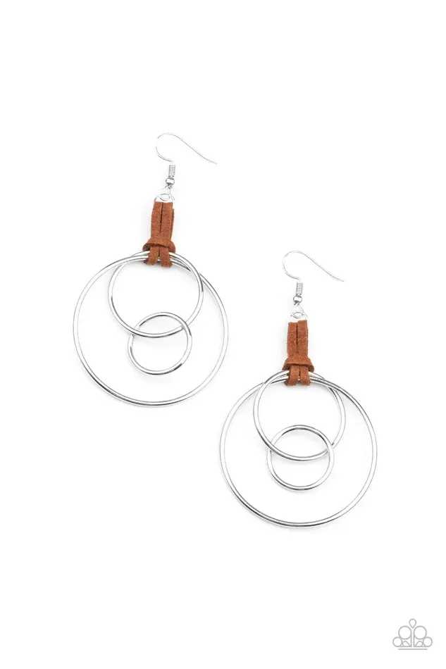 Earrings Paparazzi Earring Fearless Fusion Brown Paparazzi Jewelry