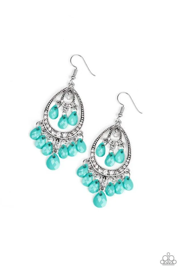 Earrings Paparazzi Earring Gorgeously Genie Blue Paparazzi Jewelry