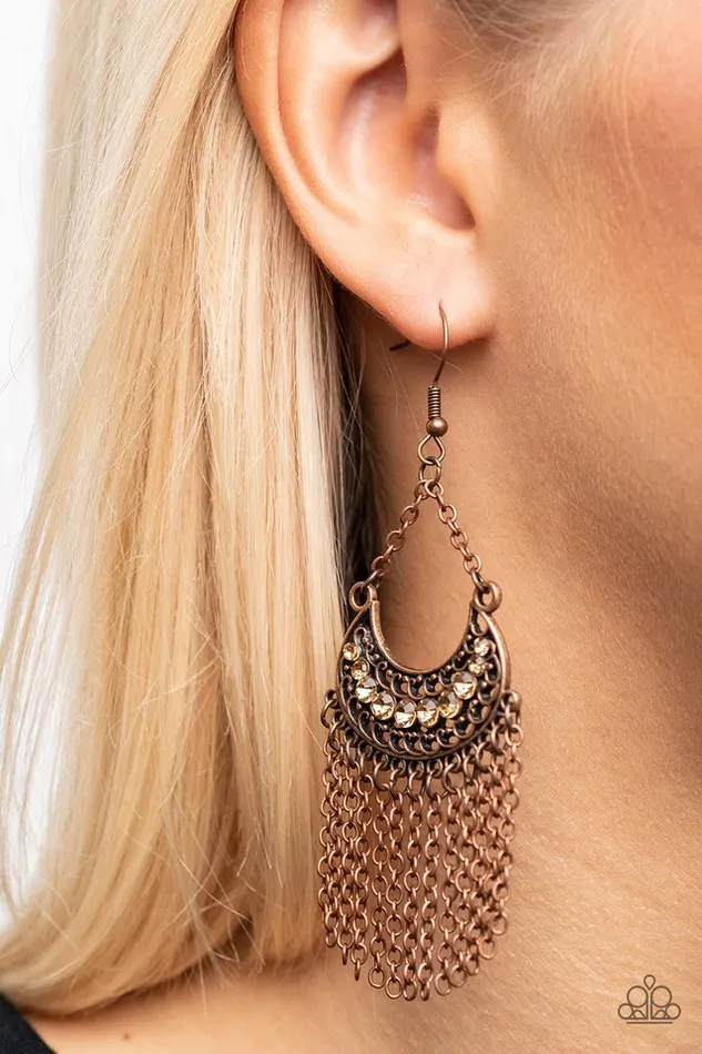 Earrings Paparazzi Earring Greco Goddess Copper Paparazzi Jewelry