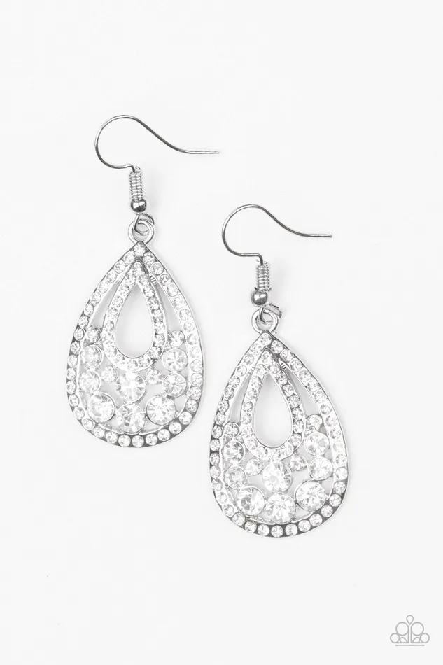 Earrings Paparazzi Earring Sparkling Stardom White Paparazzi Jewelry
