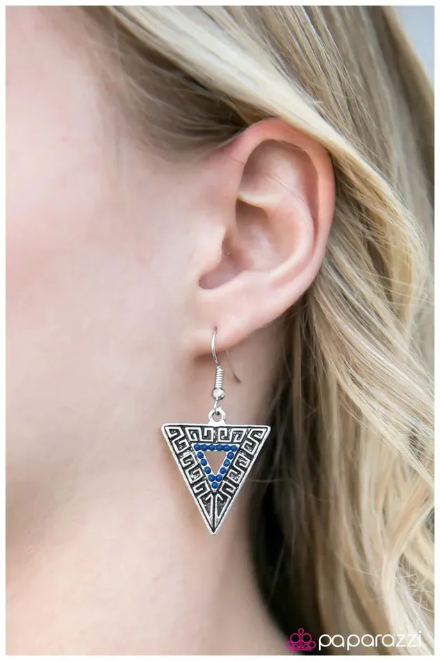 Earrings Paparazzi Jewelry Paparazzi Earring Age Of Discovery Blue