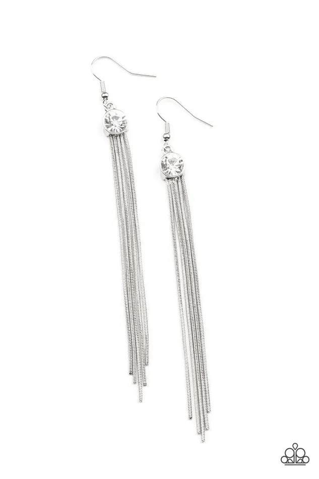 Earrings Paparazzi Jewelry Paparazzi Earring Always In Motion White Earrings Paparazzi Jewelry Paparazzi Earring Always In Motion White