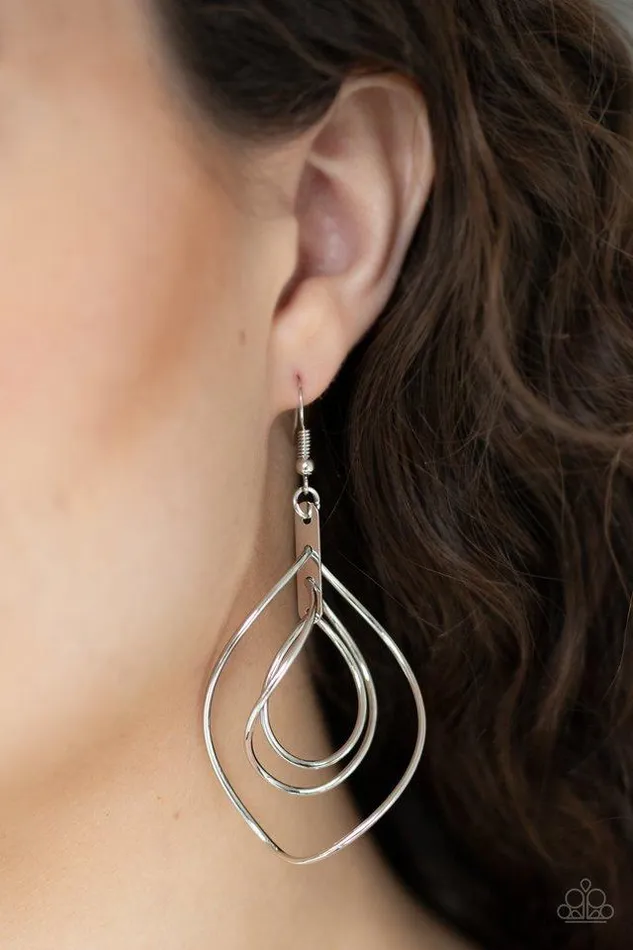 Earrings Paparazzi Jewelry Paparazzi Earring Asymmetrical Allure Silver