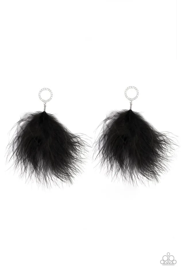 Earrings Paparazzi Jewelry Paparazzi Earring BOA Down Black Earrings Paparazzi Jewelry Paparazzi Earring BOA Down Black