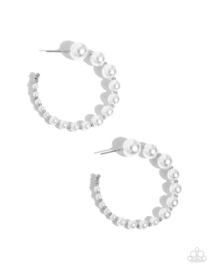 Earrings Paparazzi Jewelry Paparazzi Earring Candidate Class White
