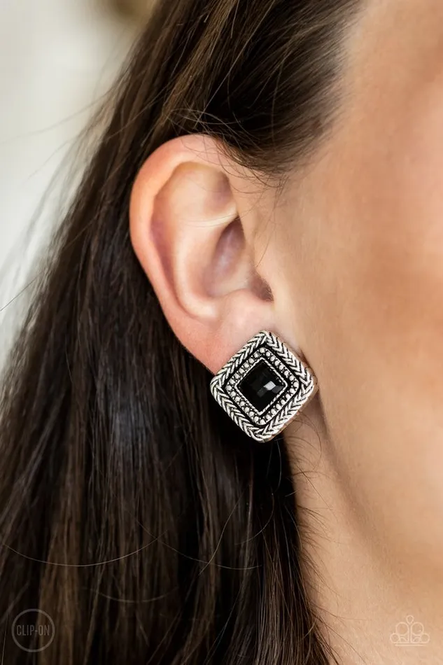 Earrings Paparazzi Jewelry Paparazzi Earring Fashion Square Black