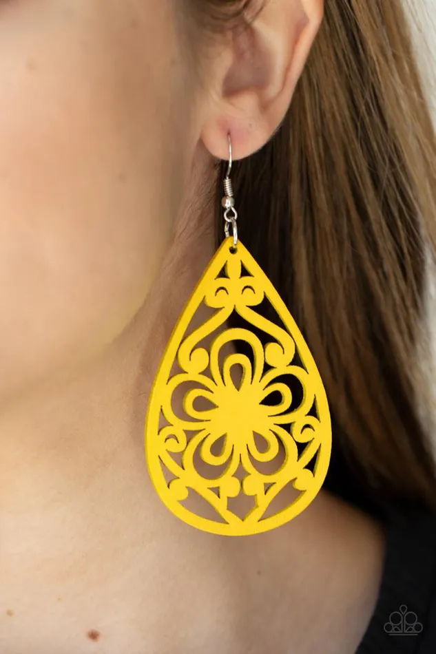 Earrings Paparazzi Jewelry Paparazzi Earring Marine Eden Yellow