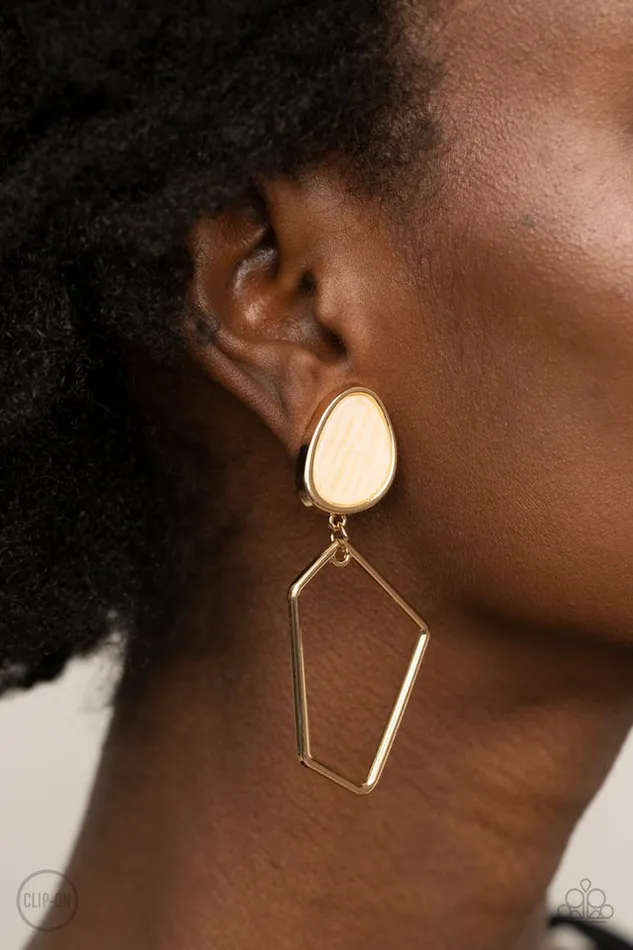 Earrings Paparazzi Jewelry Paparazzi Earring Retro Reverie Gold