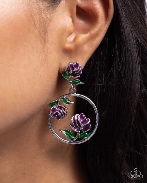Earrings Paparazzi Jewelry Paparazzi Earring ROSE to You Purple