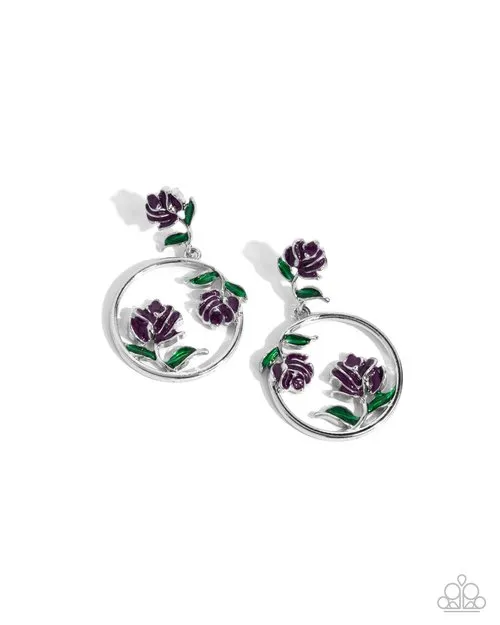 Earrings Paparazzi Jewelry Paparazzi Earring ROSE to You Purple Earrings Paparazzi Jewelry Paparazzi Earring ROSE to You Purple
