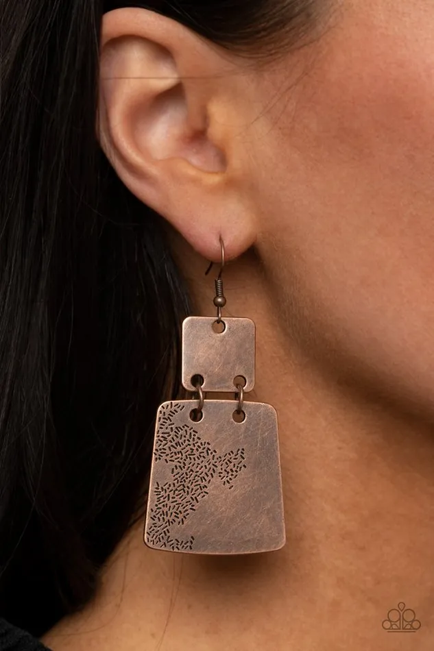 Earrings Paparazzi Jewelry Paparazzi Earring Tagging Along Copper