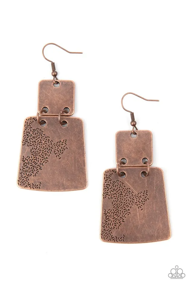 Earrings Paparazzi Jewelry Paparazzi Earring Tagging Along Copper