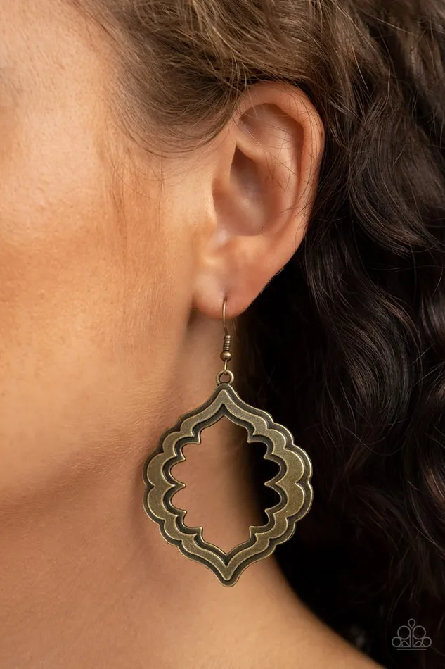 Earrings Paparazzi Jewelry Paparazzi Earring Taj Mahal Majesty Brass