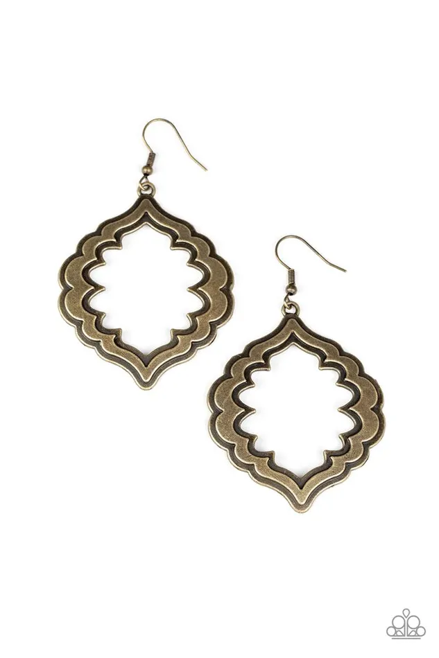 Earrings Paparazzi Jewelry Paparazzi Earring Taj Mahal Majesty Brass Earrings Paparazzi Jewelry Paparazzi Earring Taj Mahal Majesty Brass