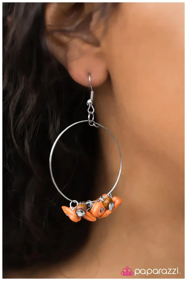 Earrings Paparazzi Jewelry Paparazzi Earring The Pebble Mill Orange