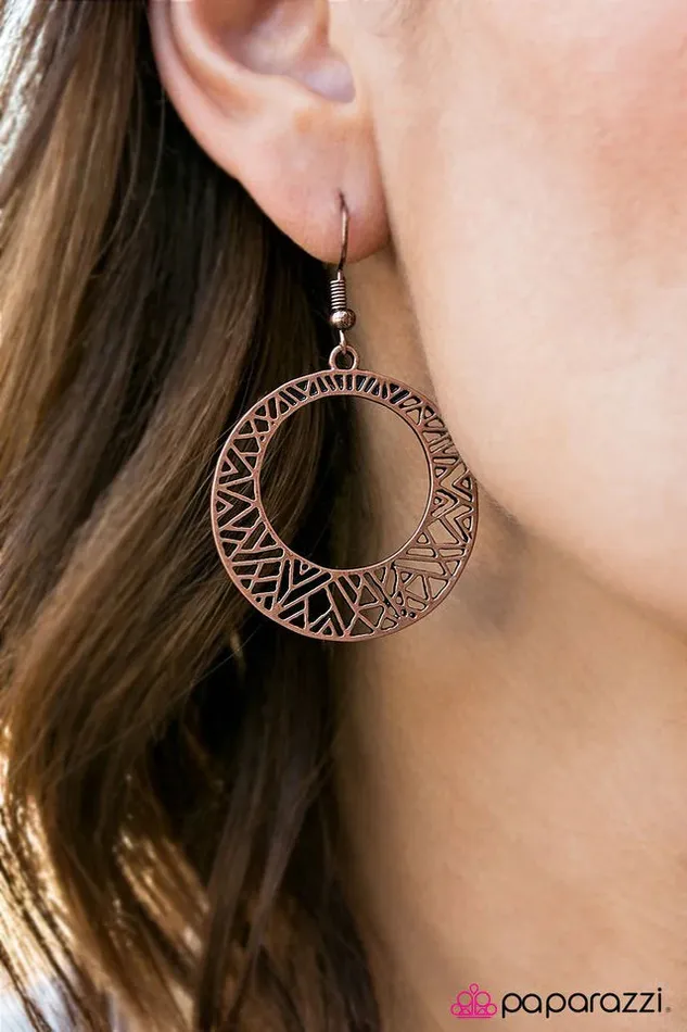 Earrings Paparazzi Jewelry Paparazzi Earring The Rising Sun Copper