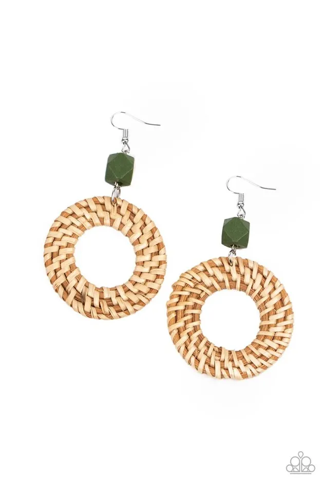 Earrings Paparazzi Jewelry Paparazzi Earring Wildly Wicker Green Earrings Paparazzi Jewelry Paparazzi Earring Wildly Wicker Green