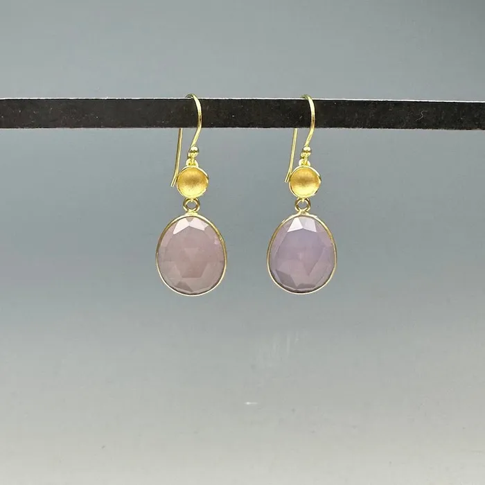 Earrings Sarah Richardson Jewelry Medium Pod Bezel Earrings in Lavender Quartz Earrings Sarah Richardson Jewelry Medium Pod Bezel Earrings in Lavender Quartz