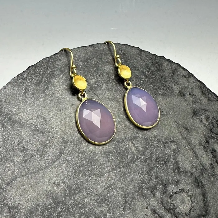 Earrings Sarah Richardson Jewelry Medium Pod Bezel Earrings in Lavender Quartz