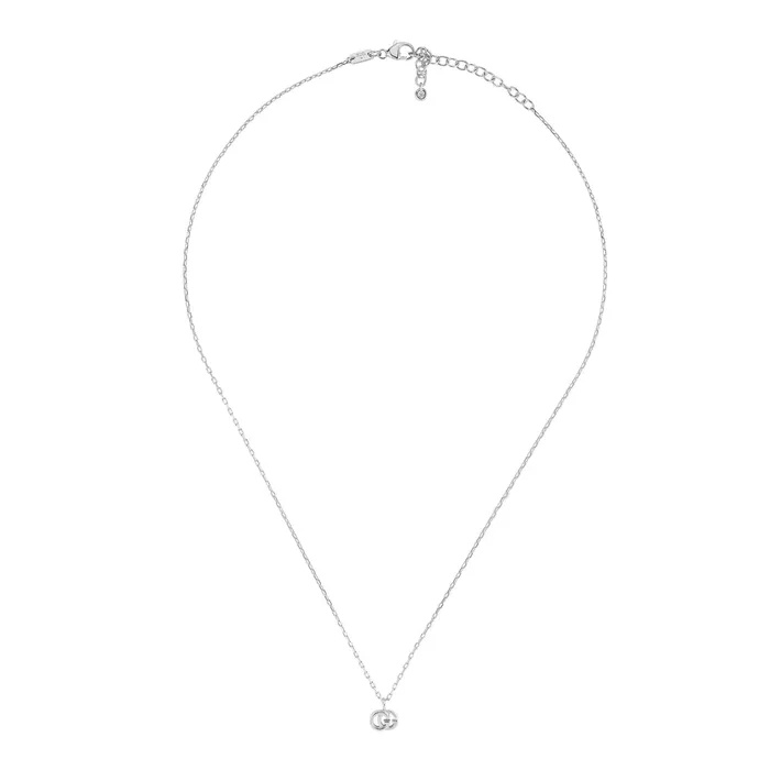 Gucci Necklaces Gucci 18K White Gold GG Running Necklace with Diamond 16 inch Gucci Necklaces Gucci 18K White Gold GG Running Necklace with Diamond 16 inch