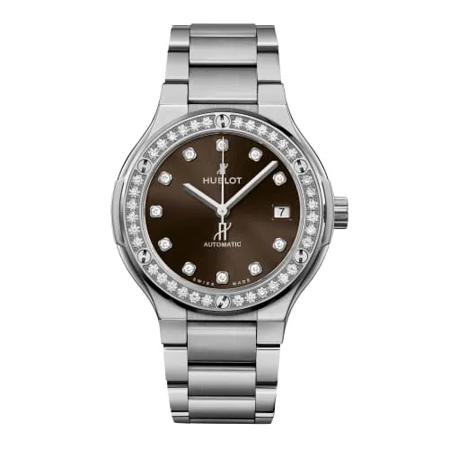 Hublot Bracelets Hublot Classic Fusion Titanium Brown Diamonds Bracelet 38mm Watch Ref 568NX897MNX1204 Brown Dial Diamond Bezel Titanium Bracelet Hublot Bracelets Hublot Classic Fusion Titanium Brown Diamonds Bracelet 38mm Watch Ref 568NX897MNX1204 Brown Dial Diamond Bezel Titanium Bracelet