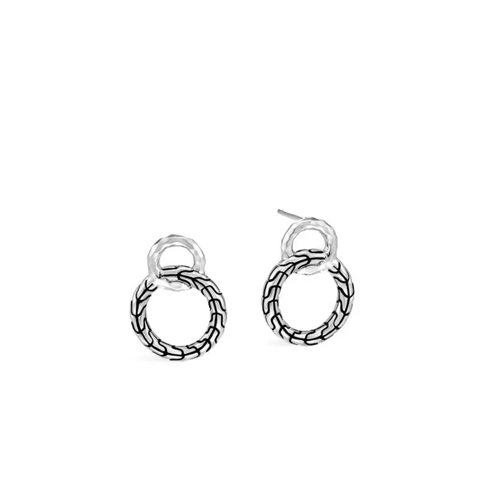 John Hardy Earrings John Hardy Classic Chain Silver Hammered Interlinking Earrings John Hardy Earrings John Hardy Classic Chain Silver Hammered Interlinking Earrings