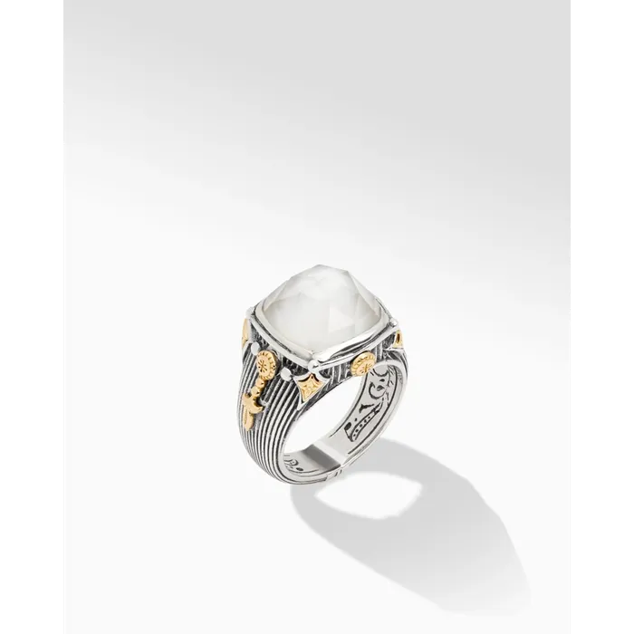 Konstantino Delos 20 Silver and 18K Gold Mother of Pearl Ring Konstantino Rings Konstantino Delos 20 Silver and 18K Gold Mother of Pearl Ring Konstantino Rings