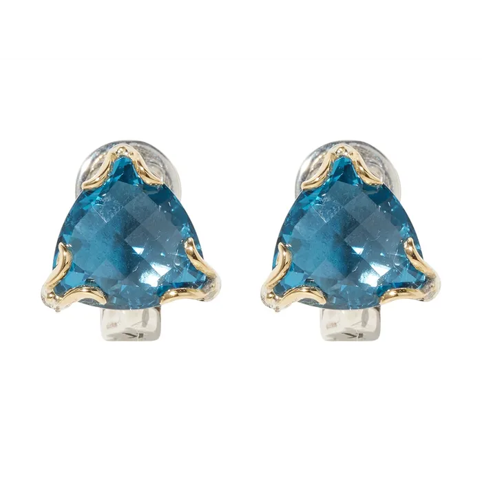 Konstantino Earrings Konstantino Anthos Silver and 18K Gold Blue Spinel Stud Earrings Konstantino Earrings Konstantino Anthos Silver and 18K Gold Blue Spinel Stud Earrings