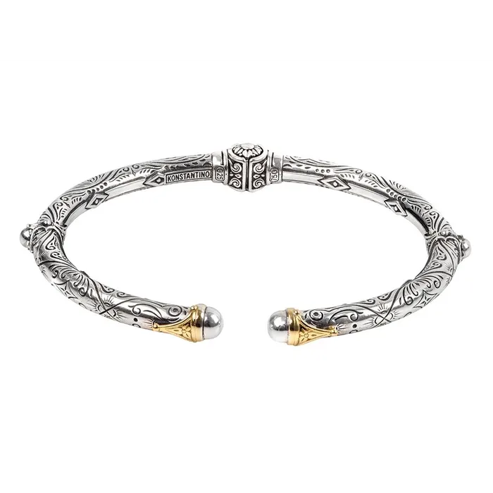 Konstantino Silver and 18K Gold Delos Cuff Bracelet Konstantino Bracelets