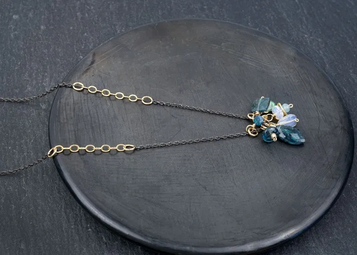 Kyanite Opal Cluster Necklace Calliope Necklaces