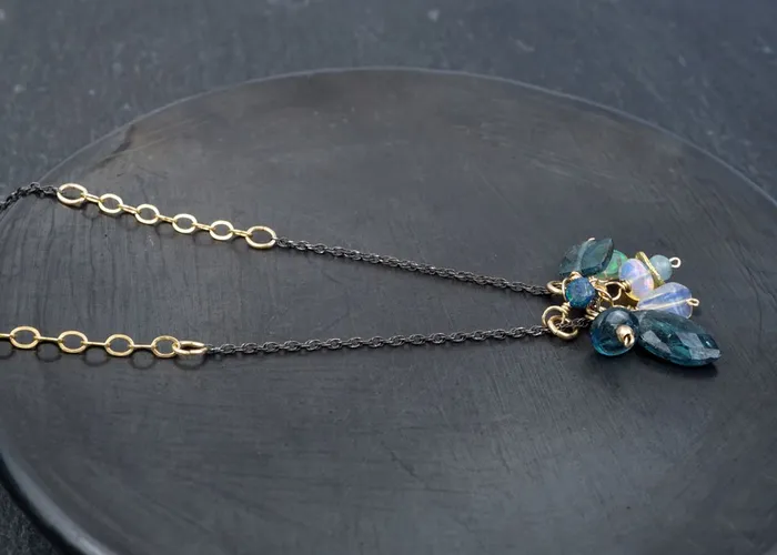 Kyanite Opal Cluster Necklace Calliope Necklaces