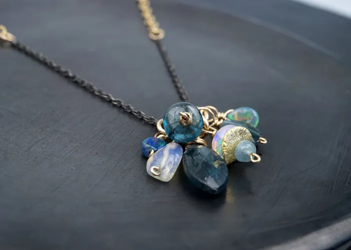 Kyanite Opal Cluster Necklace Calliope Necklaces