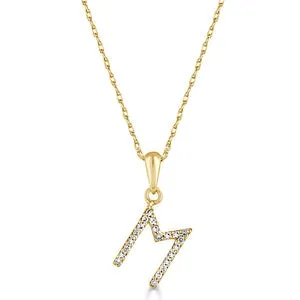 Meierotto Jewelers 14K Yellow Gold Diamond M Initial Pendant Necklace Necklaces Meierotto Jewelers 14K Yellow Gold Diamond M Initial Pendant Necklace Necklaces