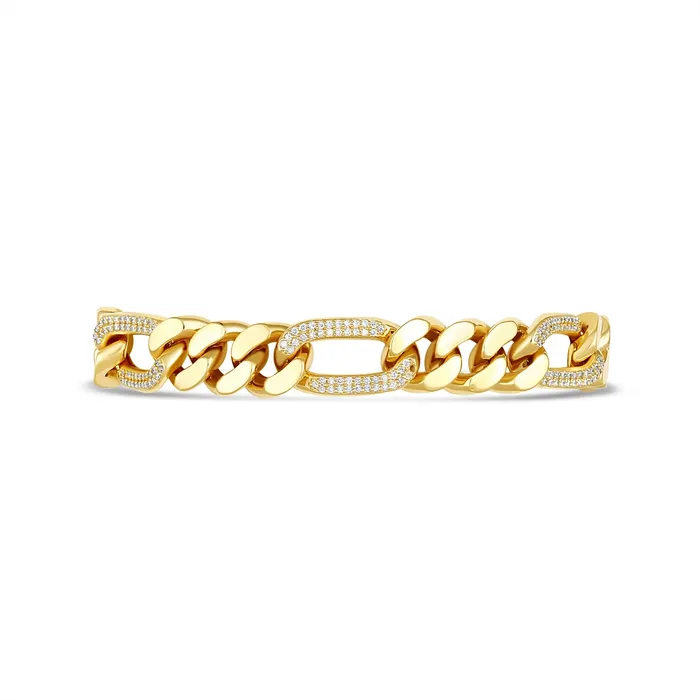 Meierotto Jewelers Bracelets Gents 18K Yellow Gold Diamond Cuban Link Bracelet Meierotto Jewelers Bracelets Gents 18K Yellow Gold Diamond Cuban Link Bracelet