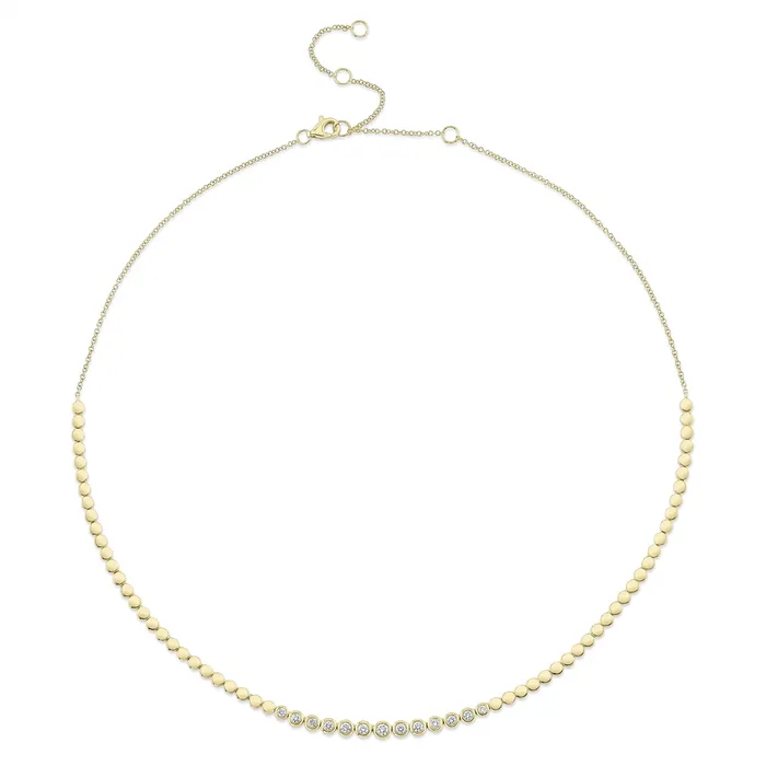 Meierotto Jewelers Necklaces 14K Yellow Gold Bezel Set Diamond Necklace