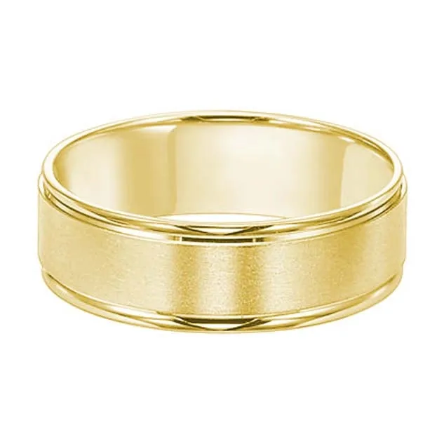Mens Bands Rings 6mm 10K Yellow Gold Engraved Band