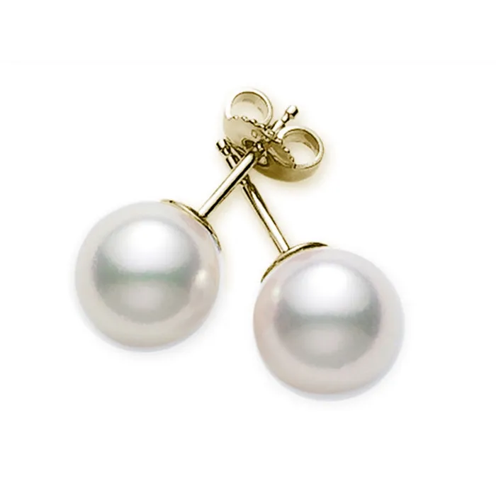 Mikimoto Earrings Mikimoto 18K Yellow Gold Cultured White Pearl Stud Earrings Mikimoto Earrings Mikimoto 18K Yellow Gold Cultured White Pearl Stud Earrings