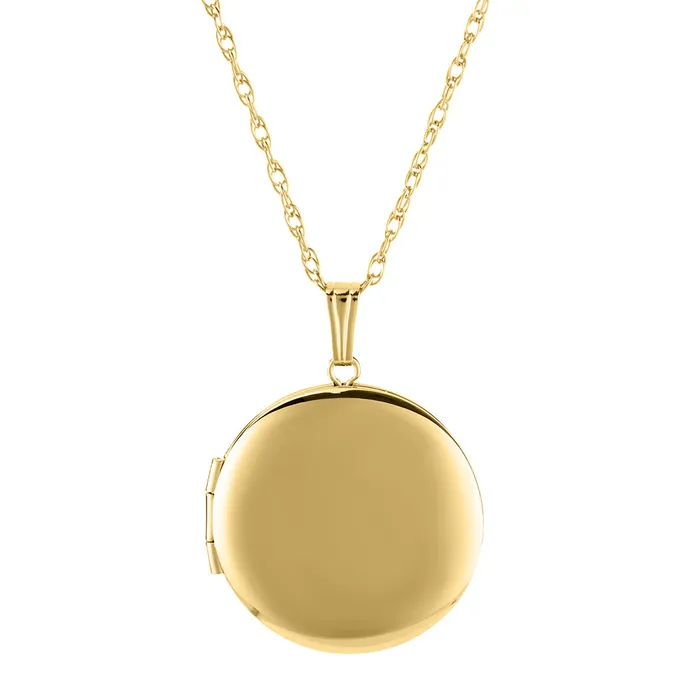 Necklaces 14K Yellow Gold 23mm Round Locket Necklace Croghans