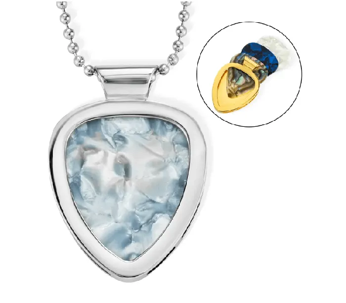 Necklaces Belbren Custom Guitar Pick Holder Necklace Gold or Silver Pendant with Engraving Gift for Guitarists Music Lover Jewelry Includes 3 Picks