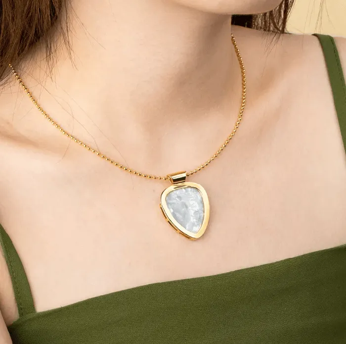 Necklaces Belbren Custom Guitar Pick Holder Necklace Gold or Silver Pendant with Engraving Gift for Guitarists Music Lover Jewelry Includes 3 Picks