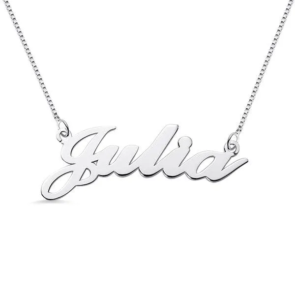 Necklaces Belbren Personalized Classic Name Necklace Sterling Silver