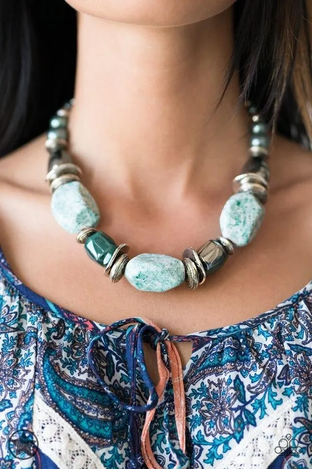 Necklaces Paparazzi Jewelry Paparazzi Blockbuster Necklace In Good Glazes Blue