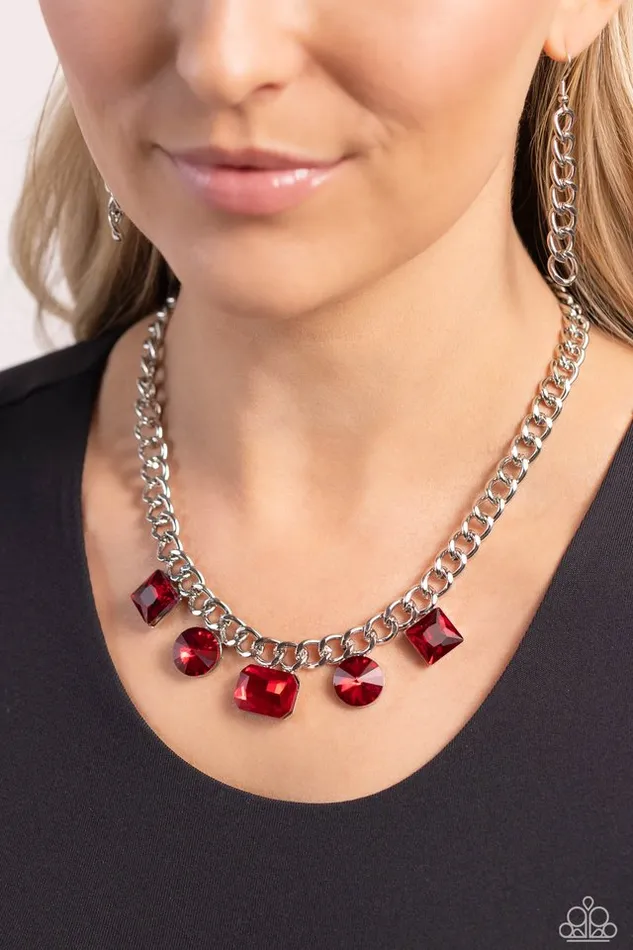 Necklaces Paparazzi Jewelry Paparazzi Necklace Alternating Audacity Red