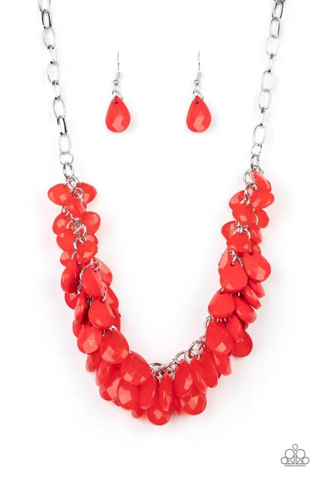Necklaces Paparazzi Jewelry Paparazzi Necklace Colorfully Clustered Red